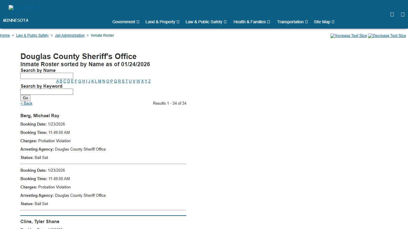 Douglas County Inmate Roster