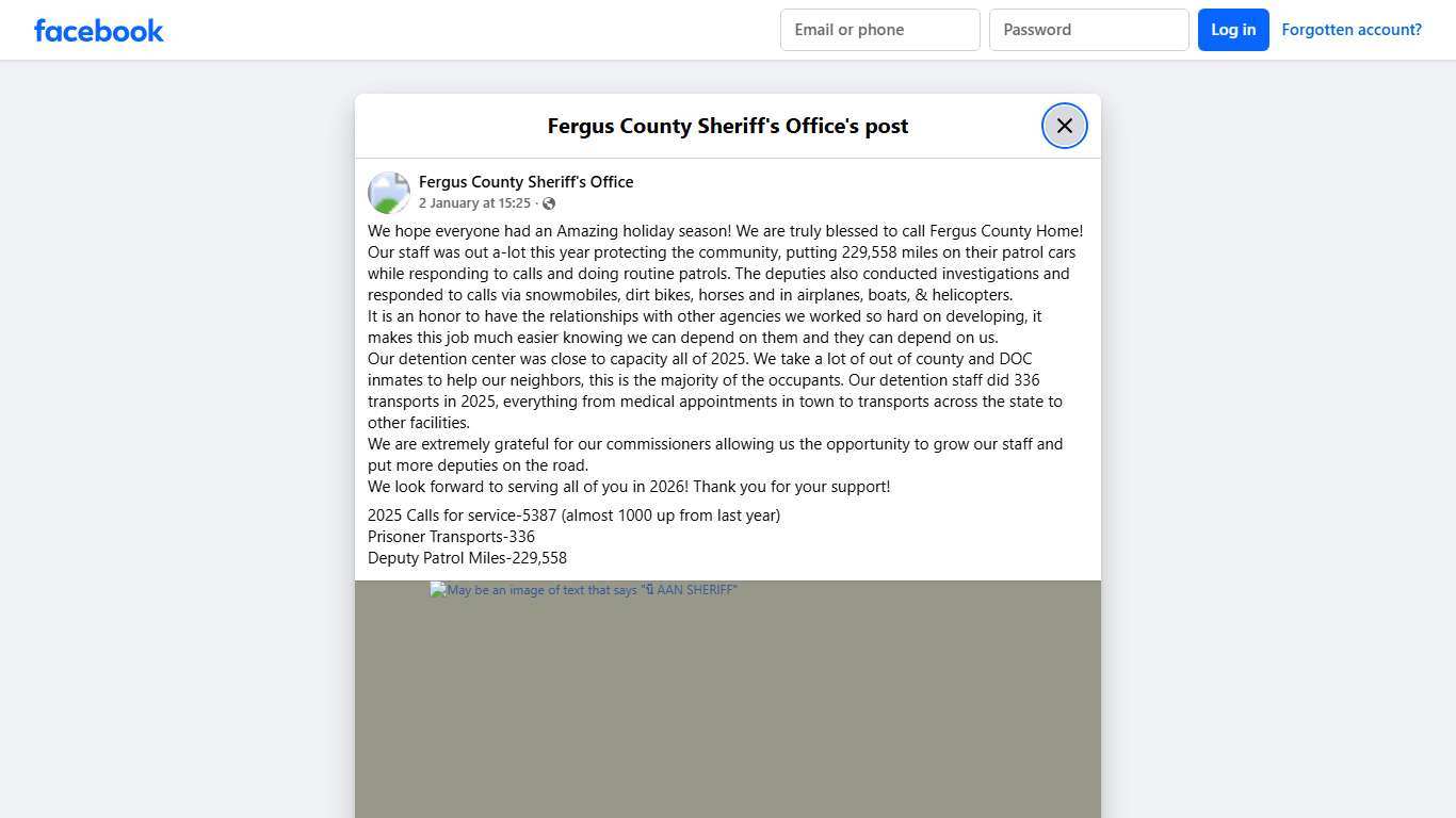 We hope everyone had an... - Fergus County Sheriff's Office Facebook