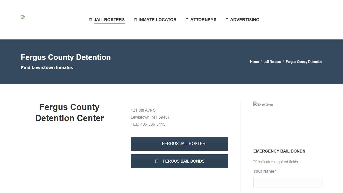 Fergus County Detention - MONTANA JAIL ROSTER
